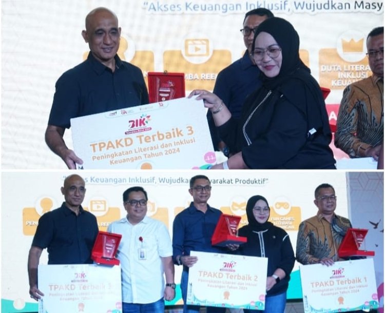 Penghargaan Tiga Terbaik TPAKD Tahun 2024 Diberikan OJK Sumatera Barat Kepada Pemkab Solok