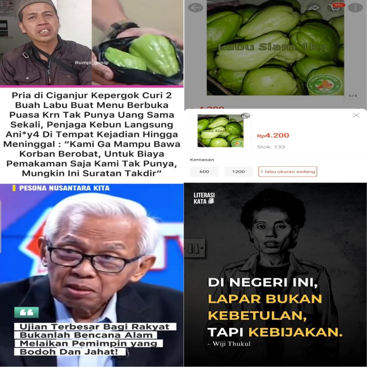 Curi Labu Sekedar Makan bukan Memperkaya, Dianiaya hingga Meninggal, Biarkan Tetangga Lapar